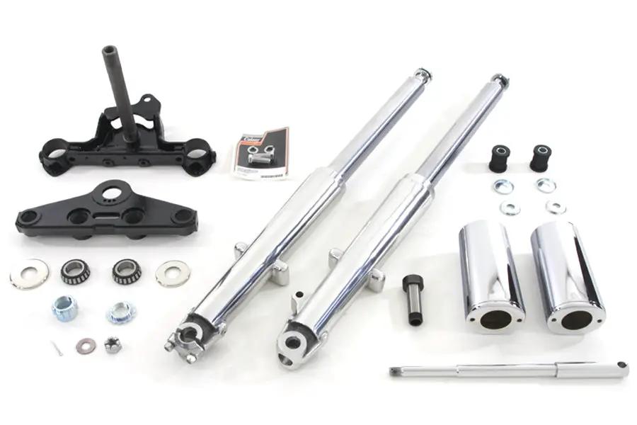 V-Twin Fork Assembly with Polished Sliders for Harley Davidson FL 1969-1971 by V-Twin