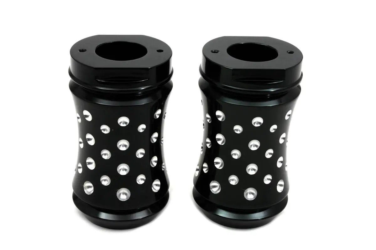 V-Twin Agostinni Style Black Fork Slider Cover Set for Harley Davidson FL 1949-1958 by V-Twin