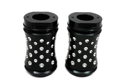 V-Twin Agostinni Style Black Fork Slider Cover Set for Harley Davidson FL 1949-1958 by V-Twin