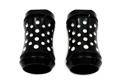 V-Twin Agostinni Style Black Fork Slider Cover Set for Harley Davidson FL 1949-1958 by V-Twin