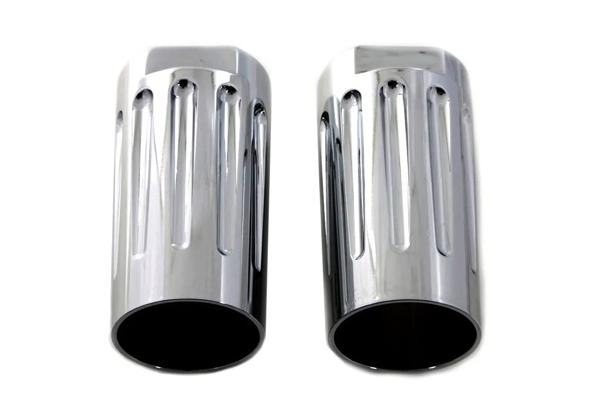 V-Twin Chrome Milled Fork Slider Cover Set for Harley Davidson FL Models by V-Twin