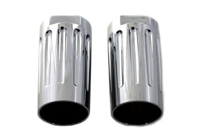 V-Twin Chrome Milled Fork Slider Cover Set for Harley Davidson FL Models by V-Twin