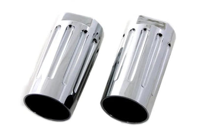 V-Twin Chrome Milled Fork Slider Cover Set for Harley Davidson FL Models by V-Twin