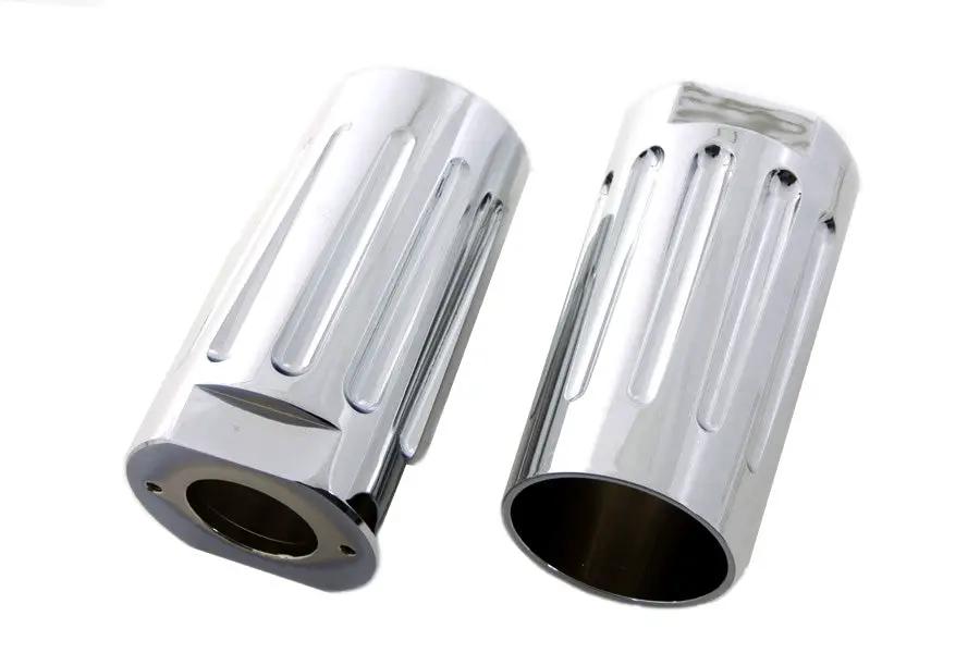 V-Twin Chrome Milled Fork Slider Cover Set for Harley Davidson FL Models by V-Twin