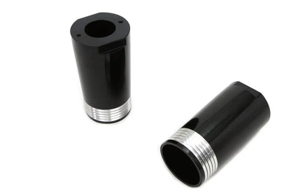 V-Twin Black Fork Slider Cover Set with Tapered Design for Harley Davidson FL Models by V-Twin