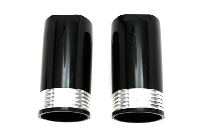 V-Twin Black Fork Slider Cover Set with Tapered Design for Harley Davidson FL Models by V-Twin