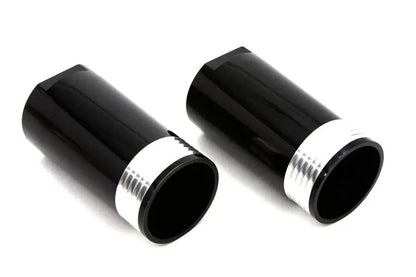 V-Twin Black Fork Slider Cover Set with Tapered Design for Harley Davidson FL Models by V-Twin