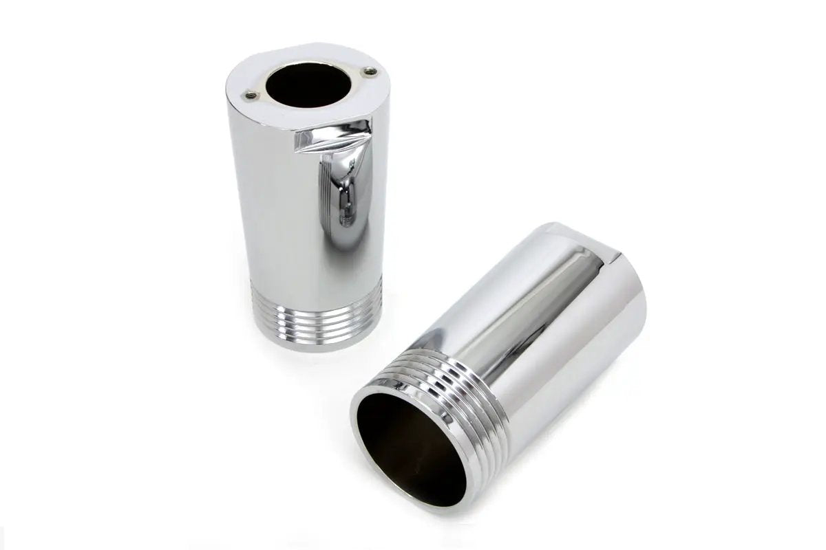 V-Twin Chrome Fork Slider Cover Set Tapered Style for Harley Davidson FL Models by V-Twin