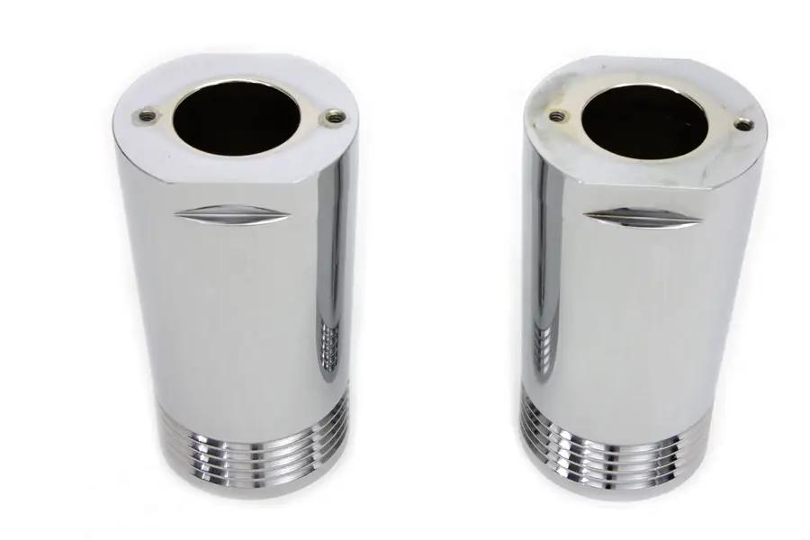 V-Twin Chrome Fork Slider Cover Set Tapered Style for Harley Davidson FL Models by V-Twin