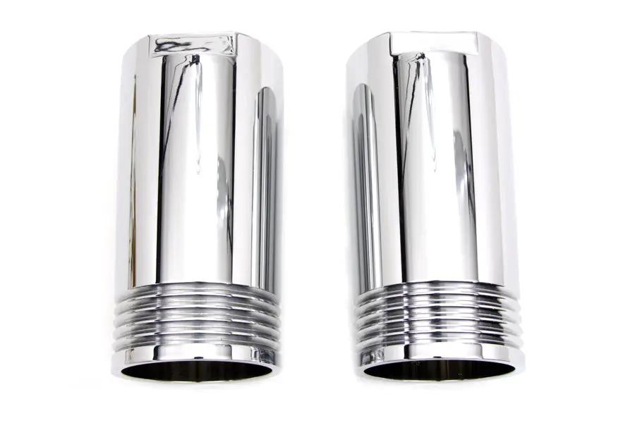 V-Twin Chrome Fork Slider Cover Set Tapered Style for Harley Davidson FL Models by V-Twin