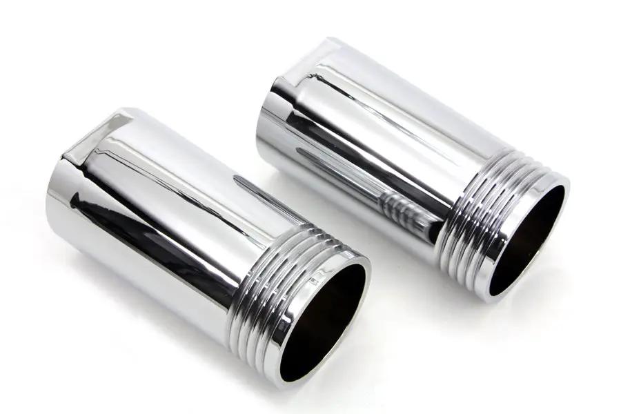 V-Twin Chrome Fork Slider Cover Set Tapered Style for Harley Davidson FL Models by V-Twin