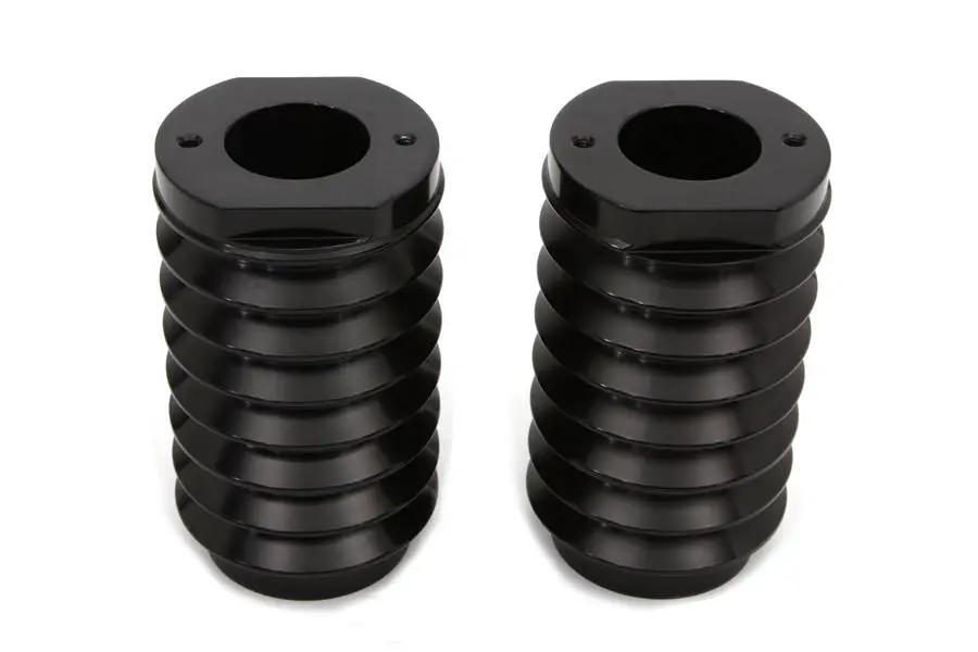 V-Twin Black Fork Slider Cover Set Bellowed Style for Harley Davidson FL 1949-1958 by V-Twin