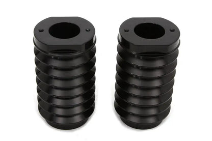 V-Twin Black Fork Slider Cover Set Bellowed Style for Harley Davidson FL 1949-1958 by V-Twin