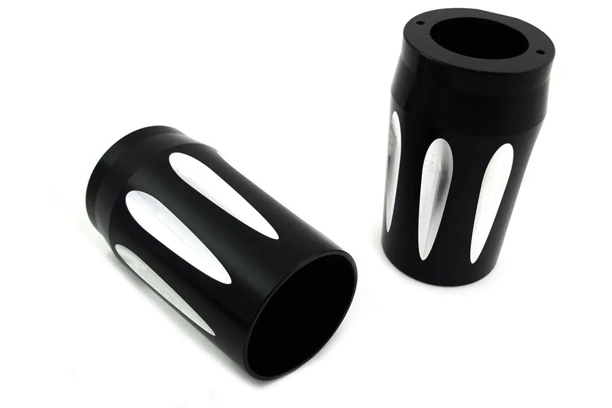 V-Twin Black Fork Slider Cover Set for Harley Davidson FLT Models by V-Twin