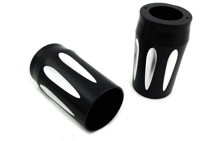 V-Twin Black Fork Slider Cover Set for Harley Davidson FLT Models by V-Twin