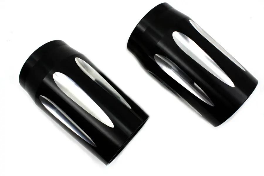 V-Twin Black Fork Slider Cover Set for Harley Davidson FLT Models by V-Twin