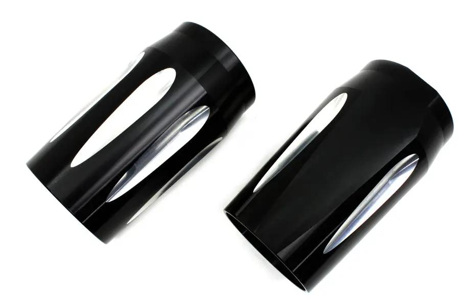V-Twin Black Fork Slider Cover Set for Harley Davidson FLT Models by V-Twin