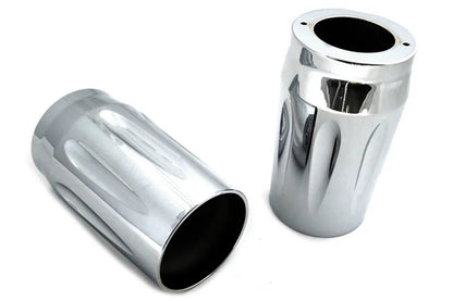 V-Twin Chrome Fork Slider Cover Set Part #77554A for Harley Davidson FLT Models by V-Twin