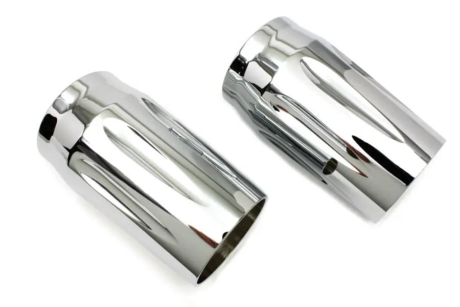 V-Twin Chrome Fork Slider Cover Set Part #77554A for Harley Davidson FLT Models by V-Twin