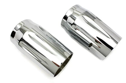 V-Twin Chrome Fork Slider Cover Set Part #77554A for Harley Davidson FLT Models by V-Twin