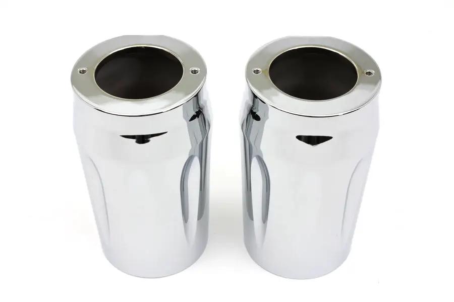 V-Twin Chrome Fork Slider Cover Set Part #77554A for Harley Davidson FLT Models by V-Twin