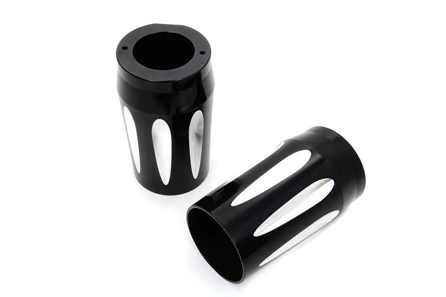 V-Twin Black Fork Slider Cover Set for Harley Davidson FLT (Part #77554B) by V-Twin