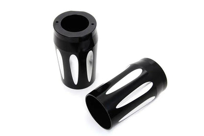V-Twin Black Fork Slider Cover Set for Harley Davidson FLT (Part #77554B) by V-Twin