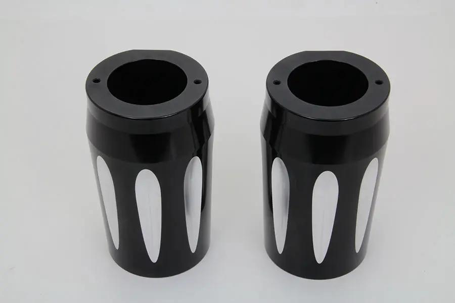 V-Twin Black Fork Slider Cover Set for Harley Davidson FLT (Part #77554B) by V-Twin