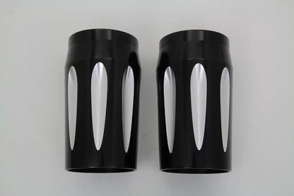 V-Twin Black Fork Slider Cover Set for Harley Davidson FLT (Part #77554B) by V-Twin