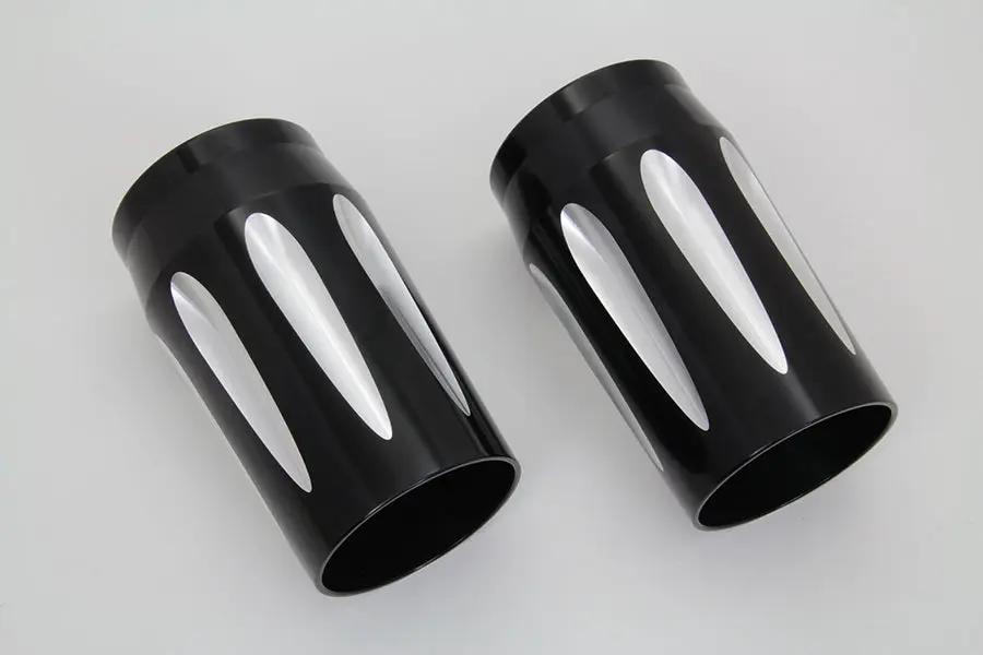 V-Twin Black Fork Slider Cover Set for Harley Davidson FLT (Part #77554B) by V-Twin