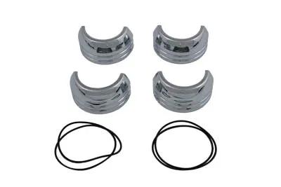 V-Twin 49mm Fork Boot Cover Set Chrome for Harley Davidson FXD (2006-2015) by V-Twin