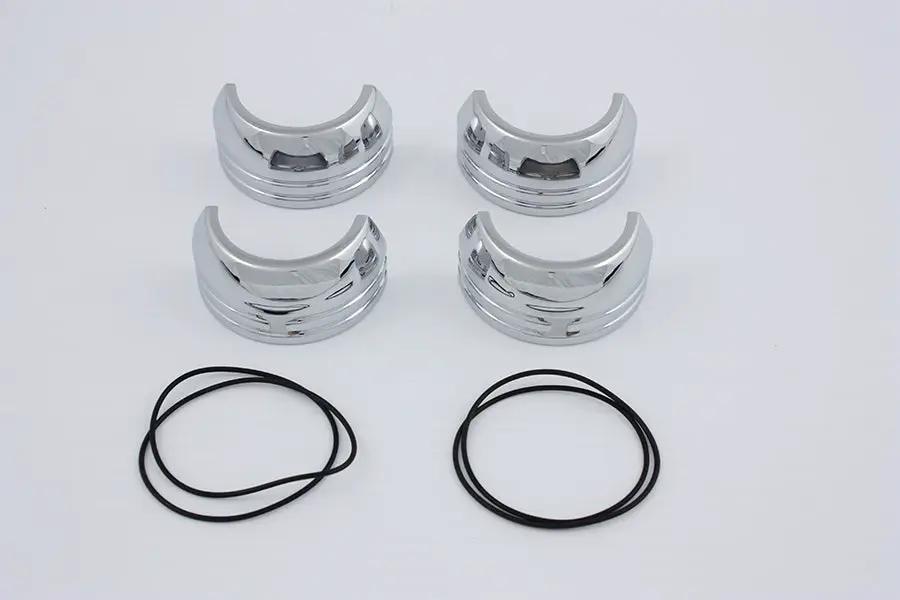V-Twin 49mm Fork Boot Cover Set Chrome for Harley Davidson FXD (2006-2015) by V-Twin