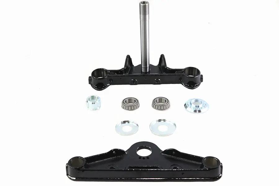 V-Twin Replica Forged Steel Triple Tree Set in Black for Harley Davidson FL Models by V-Twin