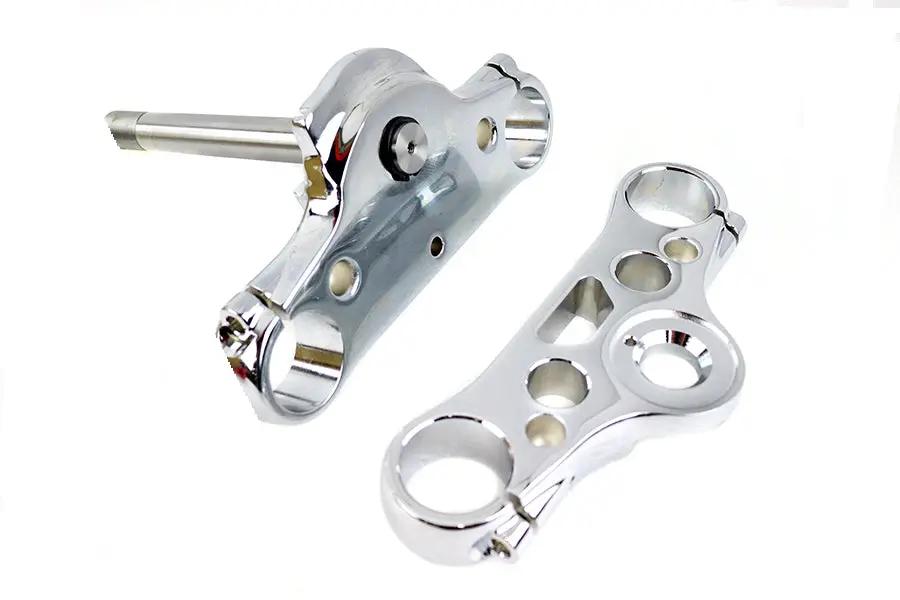 V-Twin FXD 49mm Chrome Triple Tree Set for Harley Davidson FXD Models by V-Twin