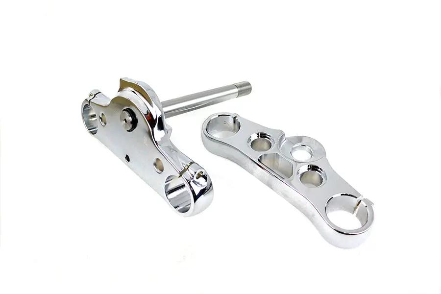 V-Twin FXD 49mm Chrome Triple Tree Set for Harley Davidson FXD Models by V-Twin