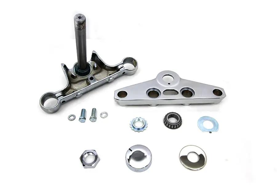 Motorshop Replica Forged Steel Triple Tree Set Chrome for Harley Davidson FXST (2000-2009) by Motorshop