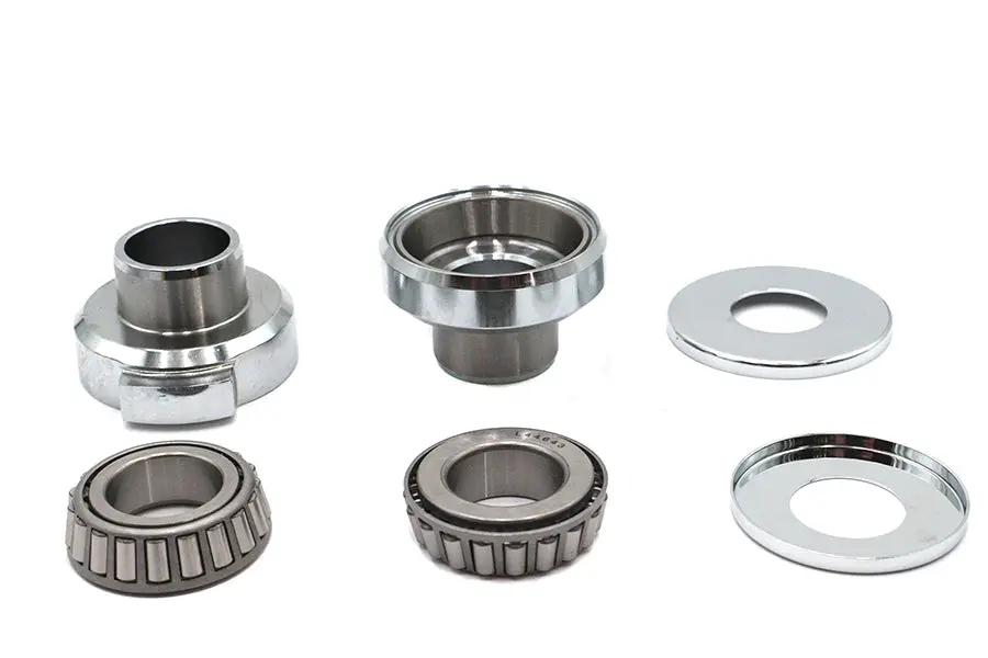 V-Twin Chrome Fork Neck Cup Kit with Stops for Harley Davidson FX & FL Models by V-Twin