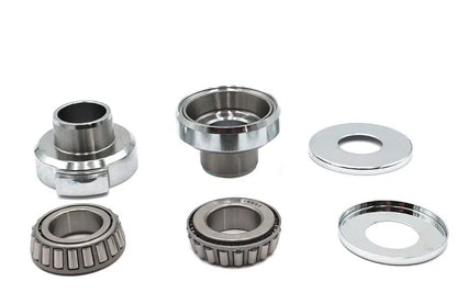 V-Twin Chrome Fork Neck Cup Kit with Stops for Harley Davidson FX & FL Models by V-Twin