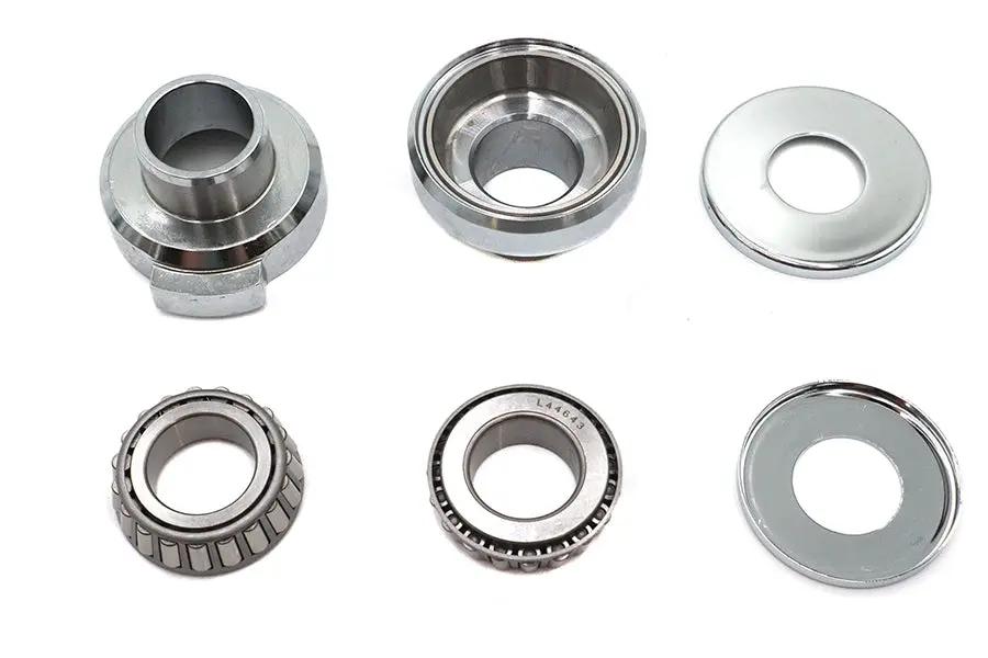 V-Twin Chrome Fork Neck Cup Kit with Stops for Harley Davidson FX & FL Models by V-Twin