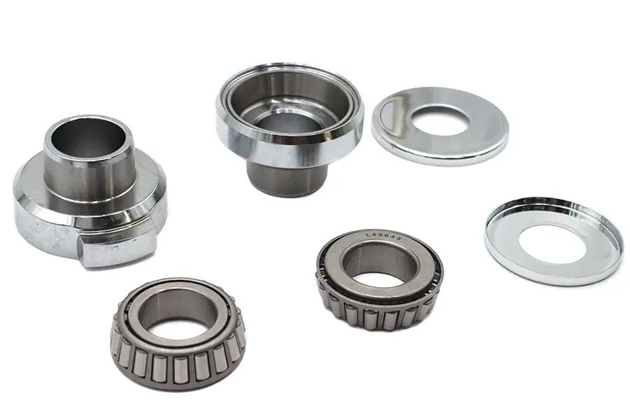 V-Twin Chrome Fork Neck Cup Kit with Stops for Harley Davidson FX & FL Models by V-Twin