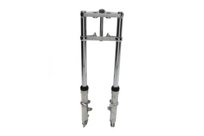 V-Twin Fork Assembly with Polished Sliders, 4 Inches Over Stock, Part 24-1504