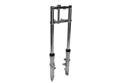 V-Twin Fork Assembly with Polished Sliders, 4 Inches Over Stock, Part 24-1504