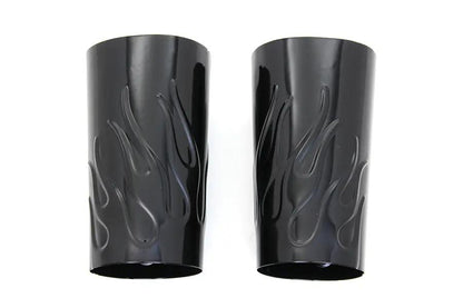 V-Twin Flame Style Fork Tube Cover Set for Harley Davidson FLT – Black Finish by V-Twin