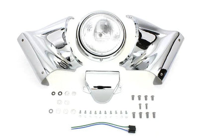 V-Twin 65007 7 Inch Headlamp Cowl Kit for Harley Davidson FL Models by V-Twin