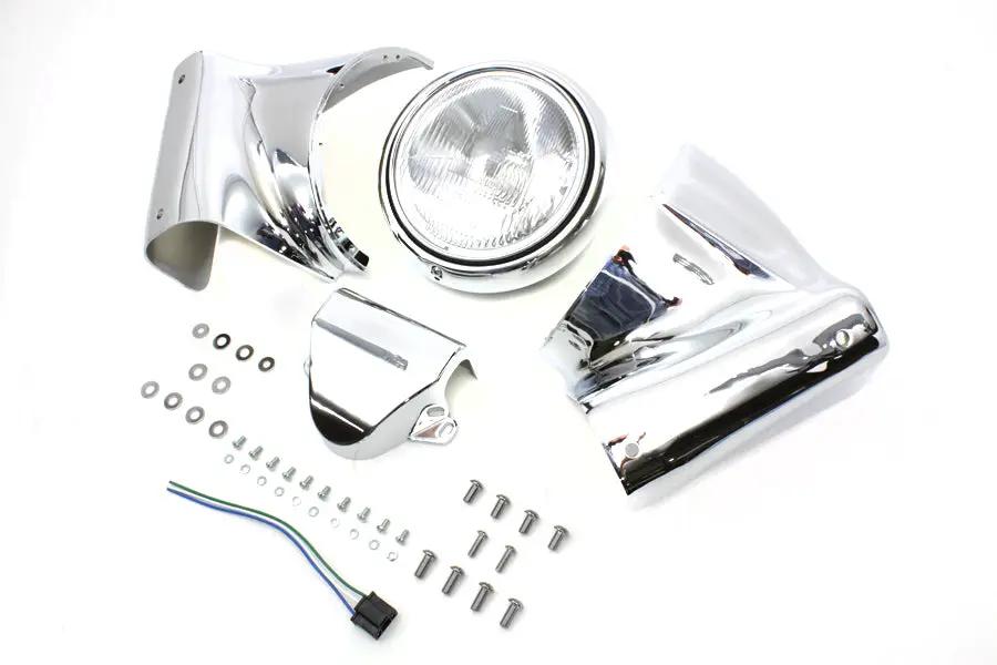 V-Twin 65007 7 Inch Headlamp Cowl Kit for Harley Davidson FL Models by V-Twin