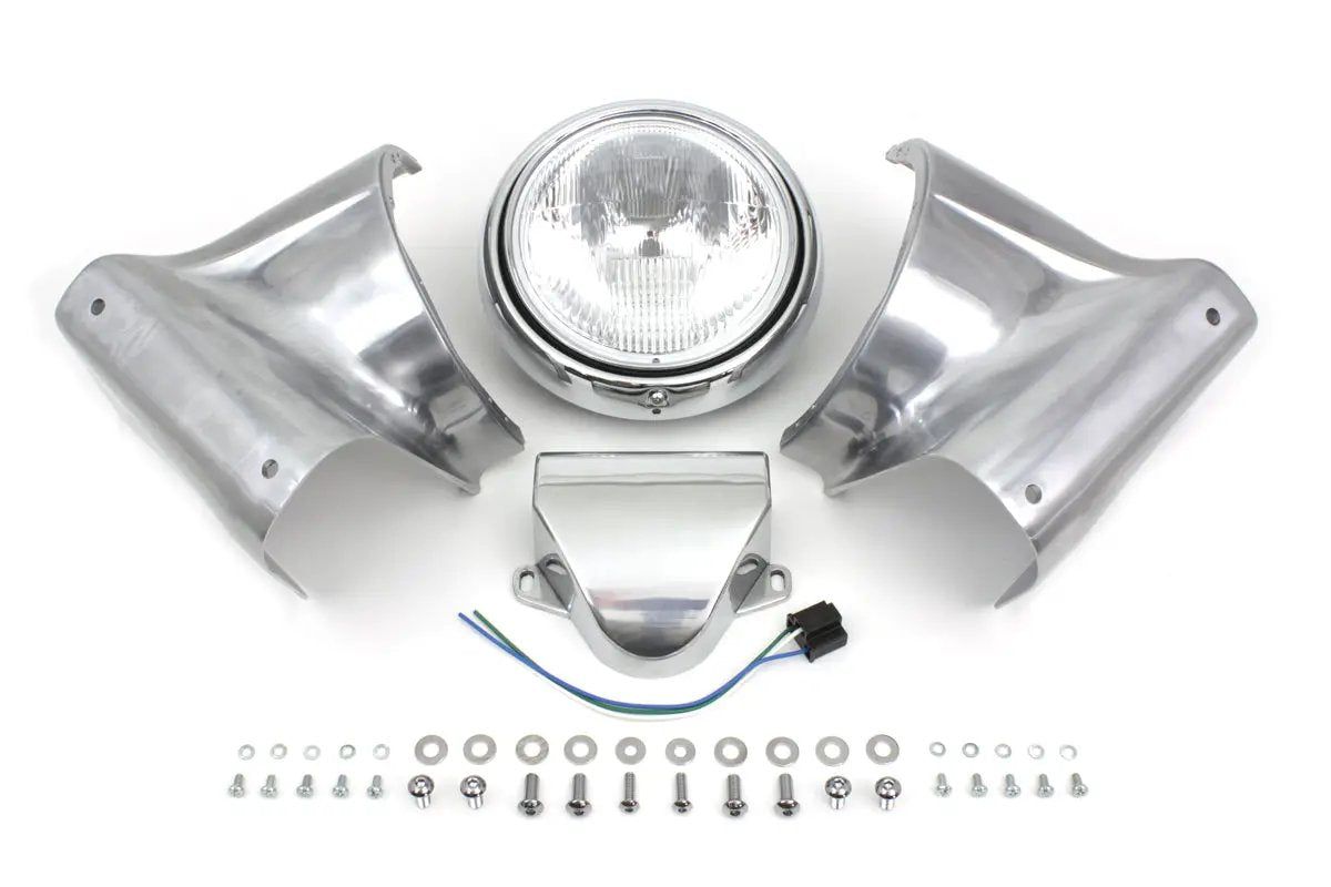 V-Twin 65007P 7 Inch Headlamp Cowl Kit for Harley Davidson FL Models by V-Twin