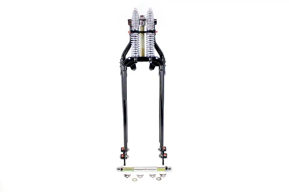 V-Twin 24 Inch Spring Fork Kit Offset Black for Harley Davidson FL Models by V-Twin