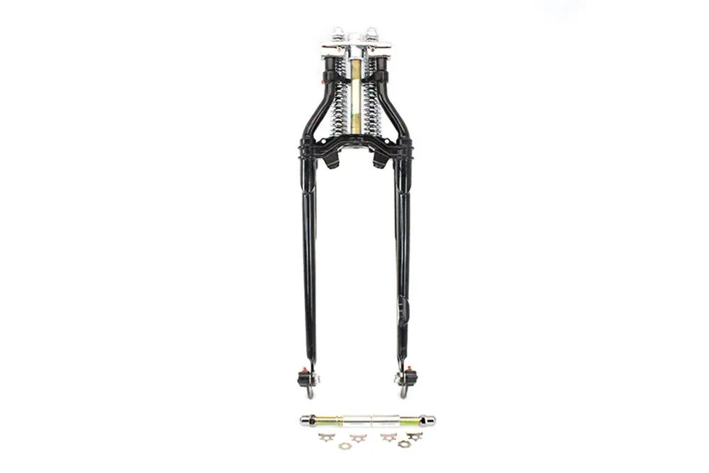 V-Twin 24 Inch Spring Fork Kit Offset Black for Harley Davidson FL Models by V-Twin