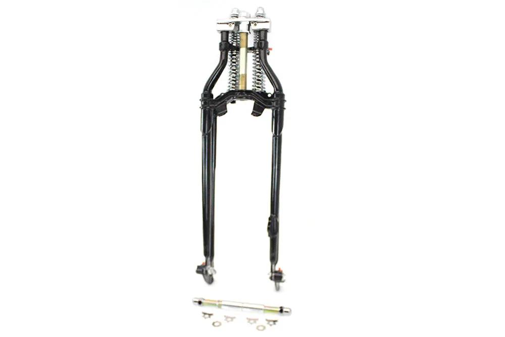 V-Twin 24 Inch Spring Fork Kit Offset Black for Harley Davidson FL Models by V-Twin