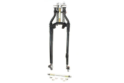 V-Twin 24 Inch Spring Fork Kit Offset Black for Harley Davidson FL Models by V-Twin